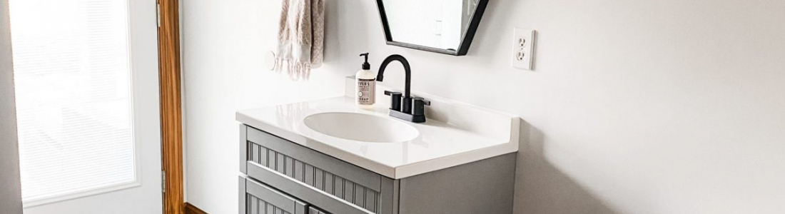 Black Hexagon Tile | The Powell Buehler Group | Bathroom Remodel